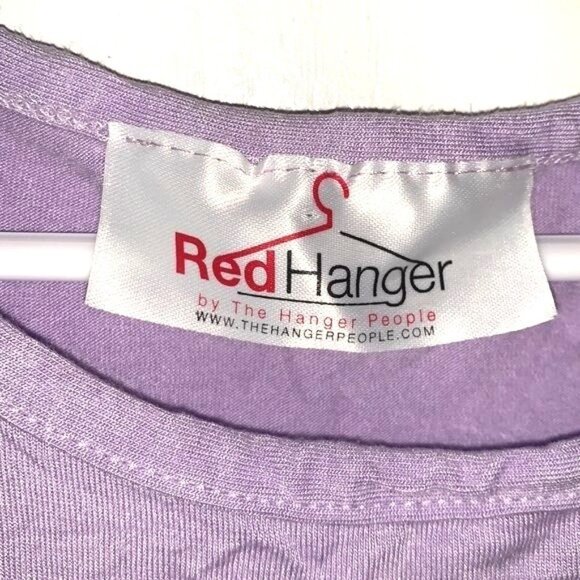 Red Hanger Asymmetrical Hem Long Sleeve Tunic Top L - Picture 3 of 12